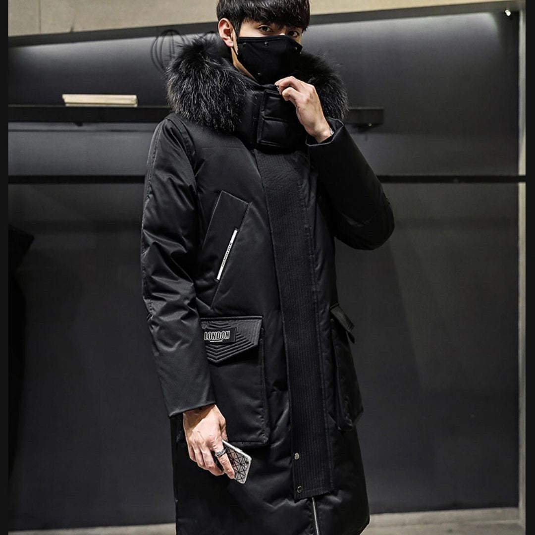 アウタージャケット 男性 | ロンドンスタイル メンズ フード＆ファー付きロングダウンコート【暖かい・シック・3カラー】