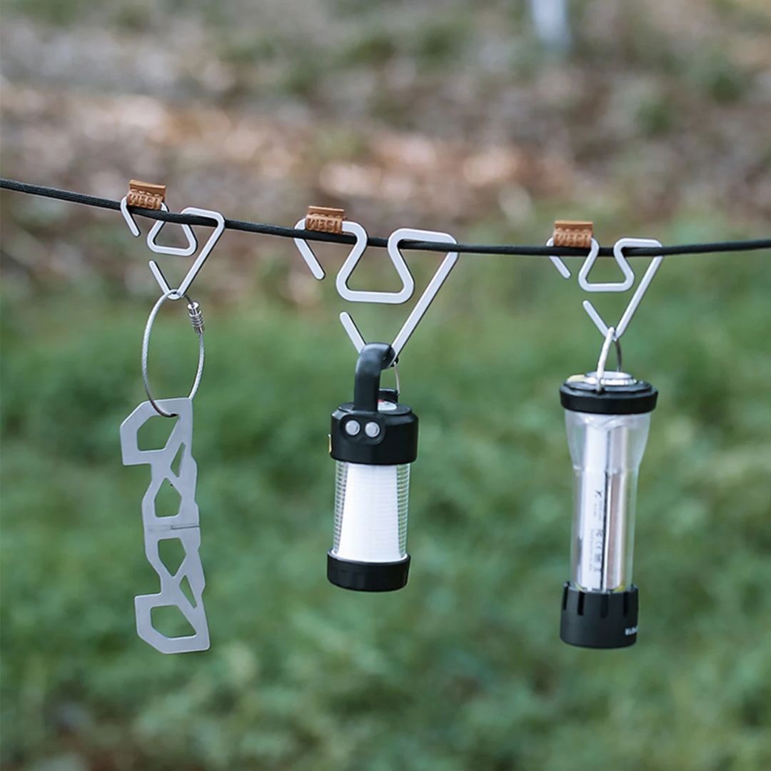 キャンプ用品 | アイアン製トライアングル万能ハンガー5個セット - キャンプ・バーベキュー用