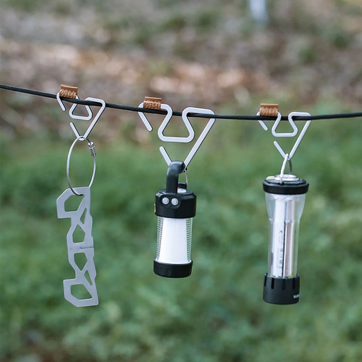 キャンプ用品 | アイアン製トライアングル万能ハンガー5個セット - キャンプ・バーベキュー用