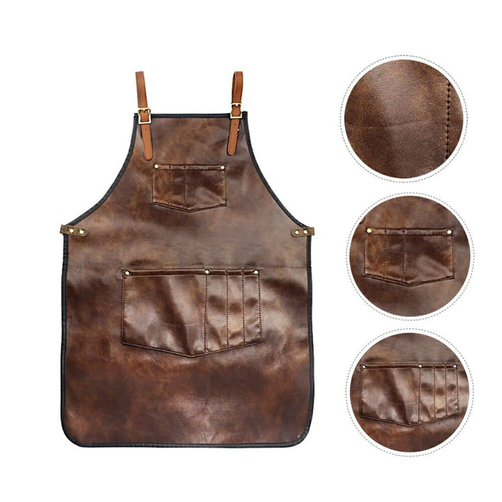 アウトドア用品 その他 | ブラウンPUレザー職人用ワークエプロン（男女兼用）