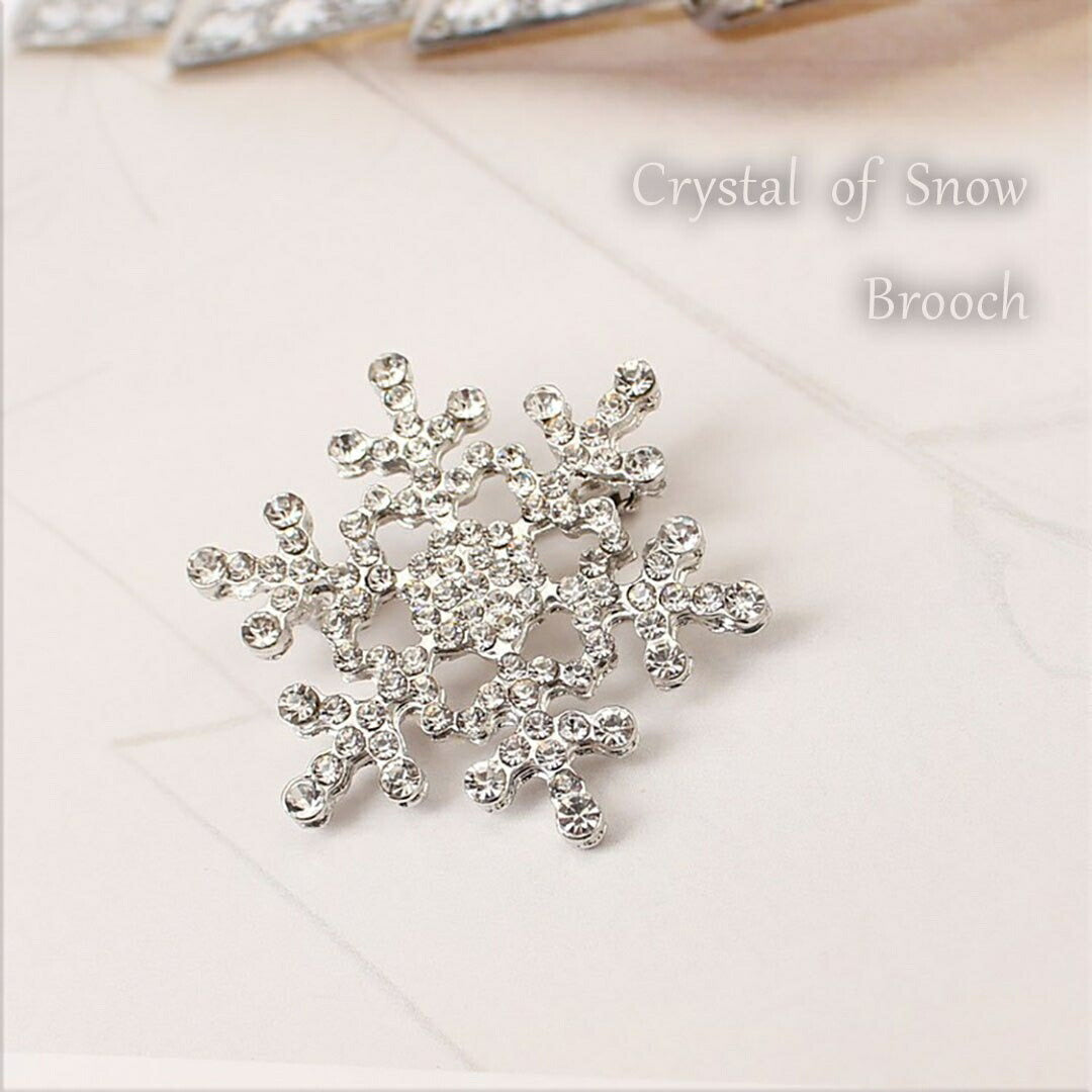 アクセサリー その他 | 雪の結晶ラインストーンブローチ - ユニセックス