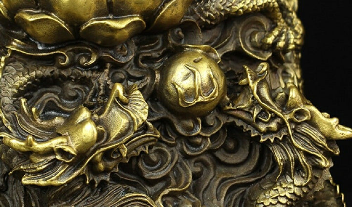 風水 インテリア | 特大九龍観音像 真鍮製 開運風水置物