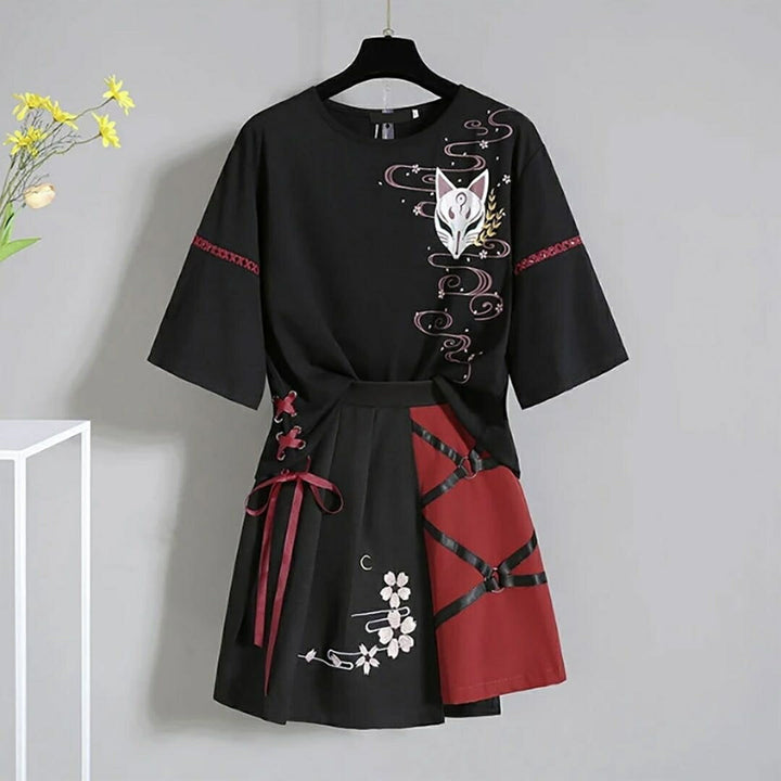 はっぴ 和服 | 桜狐和装セット レディース 半袖トップス＆スカート