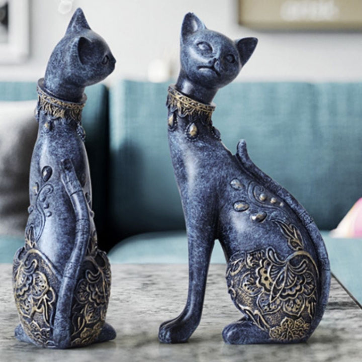 インテリア オブジェ | アラビアンキャット置物 2体セット 選べる3色