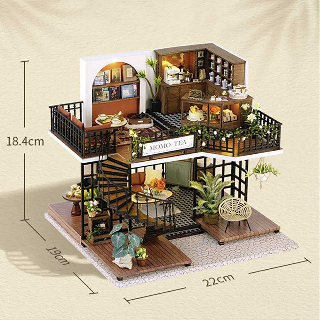 玩具 | イギリス風ティーハウス ミニチュアドールハウスキット DIYセット