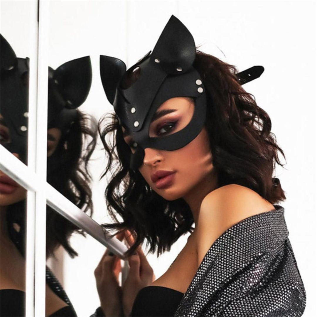 仮装 | ハロウィン用フェイクレザー兎or猫コスプレ仮面