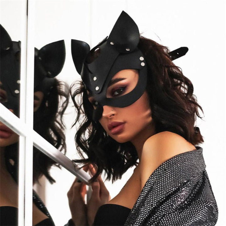 仮装 | ハロウィン用フェイクレザー兎or猫コスプレ仮面