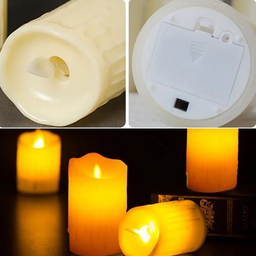 インテリア照明 | LEDキャンドルライト3個セット ゆらぎ炎デザイン 電池式