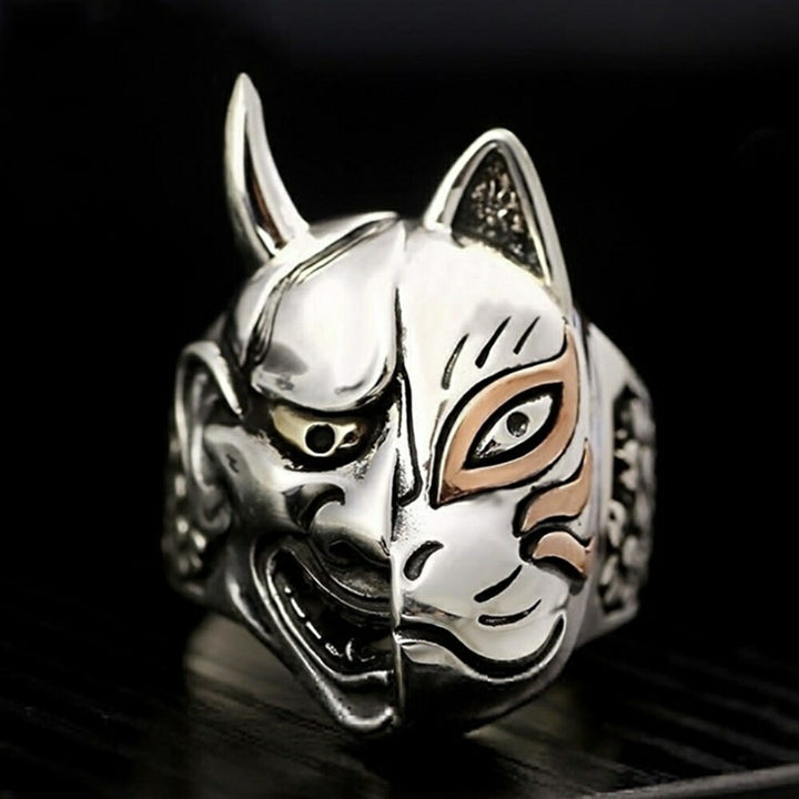 リング | 般若と狐の開運指輪 アンティーク風