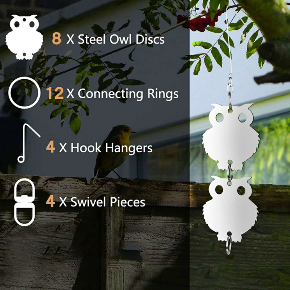 虫よけ 鳥よけ | フクロウ型反射板鳥よけ 8セット - ベランダ・畑用