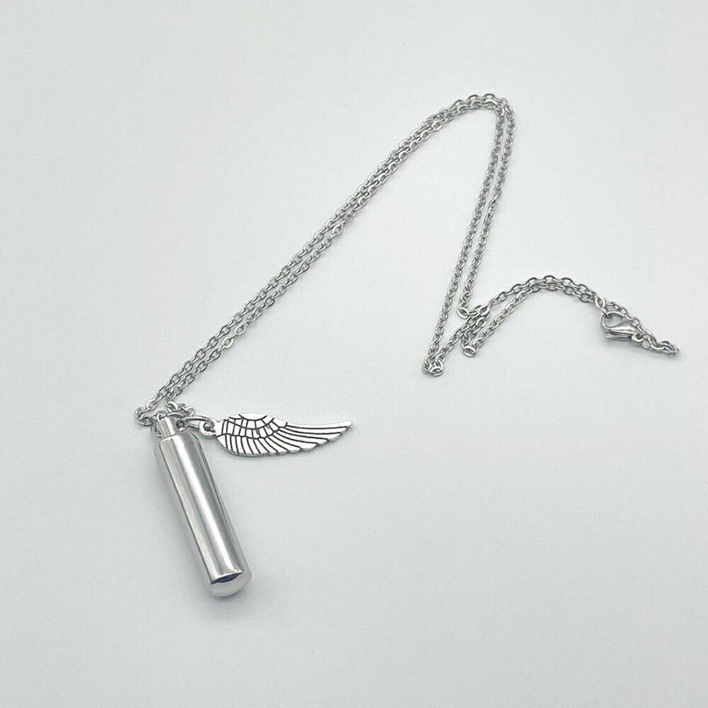 ネックレス | 遺骨カプセルネックレス「天使の羽根」ペット供養用