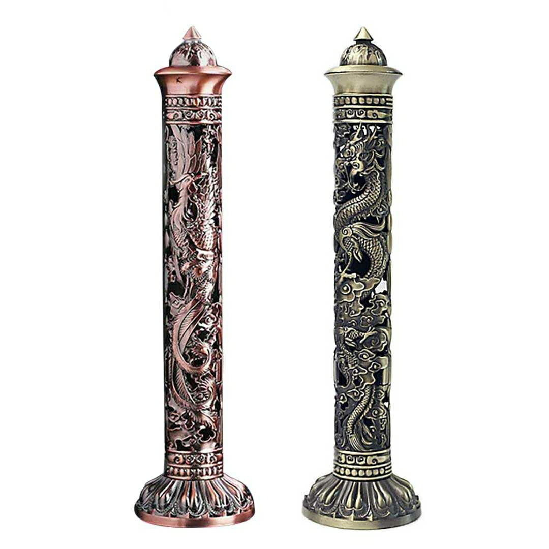 お香 | 龍と鳳凰の彫刻お香立て 選べる二色 - 開運風水インテリア