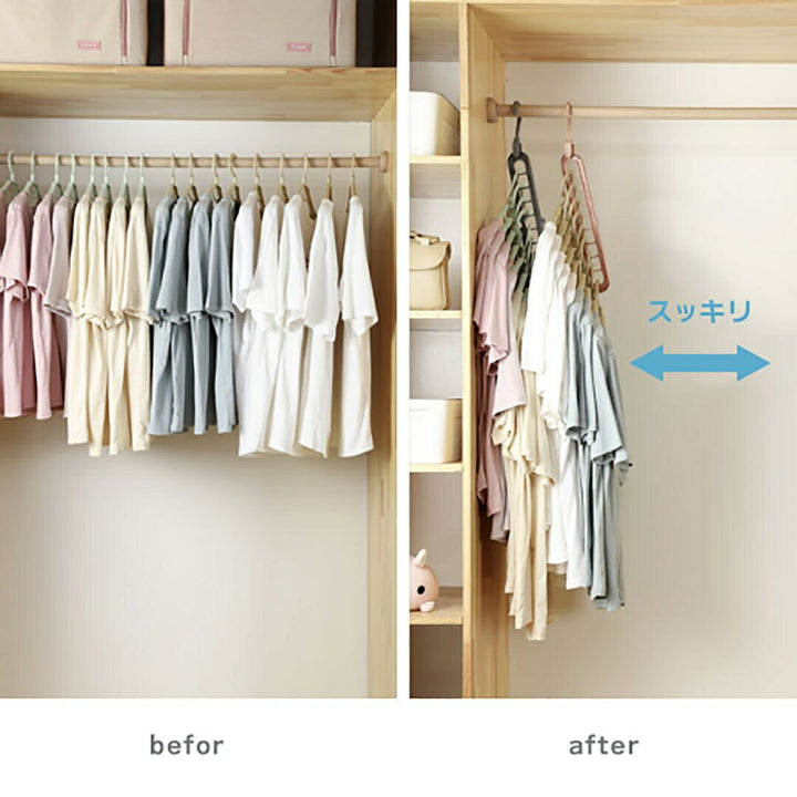 インテリア雑貨 その他 | グレー9穴スタイルハンガー - 衣類収納用