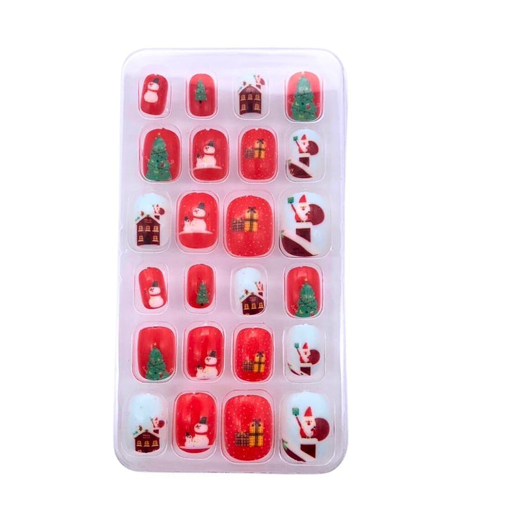 コスメティック | 子供用ネイルチップ 24個入り 猫＆フルーツデザイン