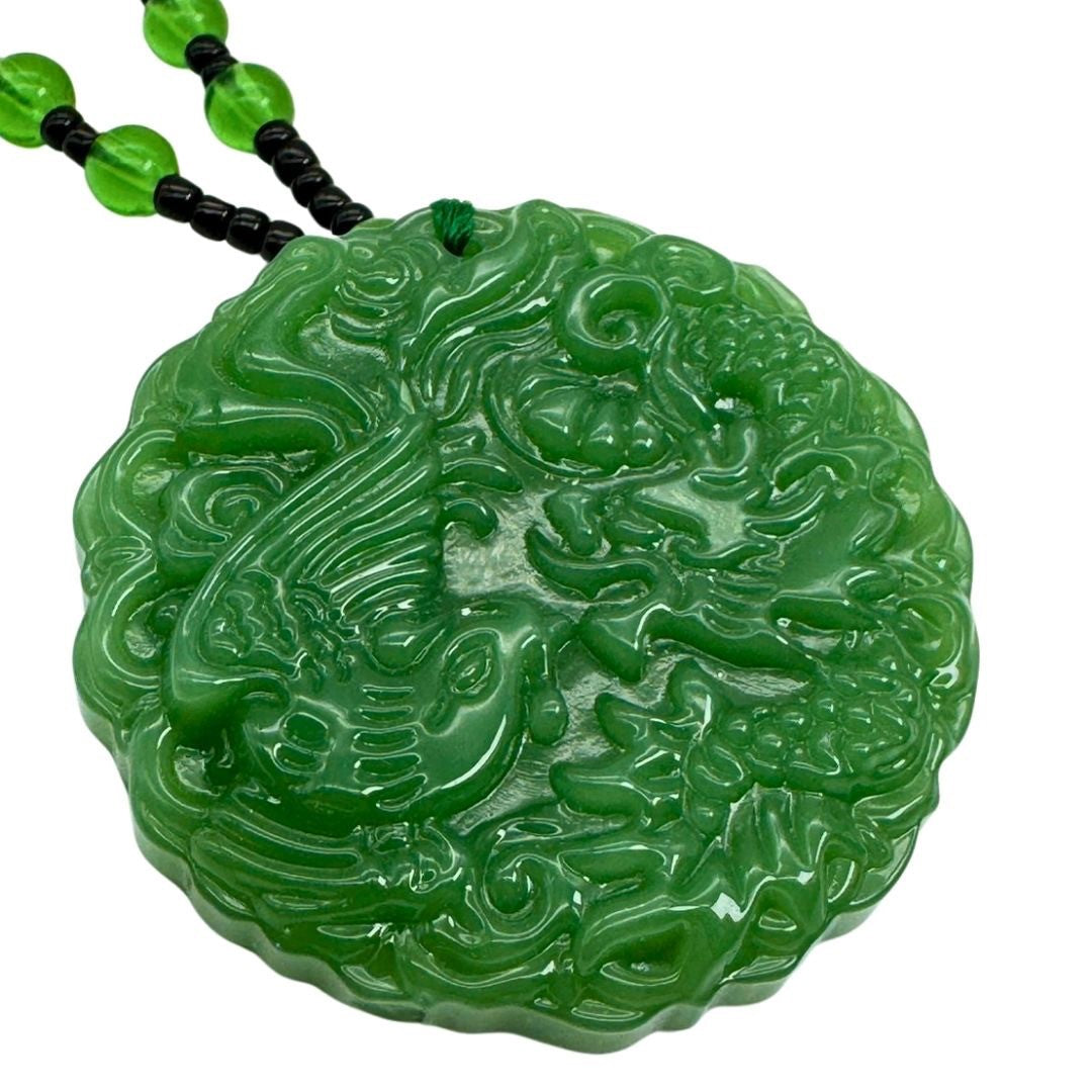 ネックレス | 翡翠の龍と鳳凰ネックレス - ユニセックスジュエリー