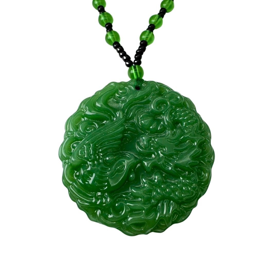 ネックレス | 翡翠の龍と鳳凰ネックレス - ユニセックスジュエリー