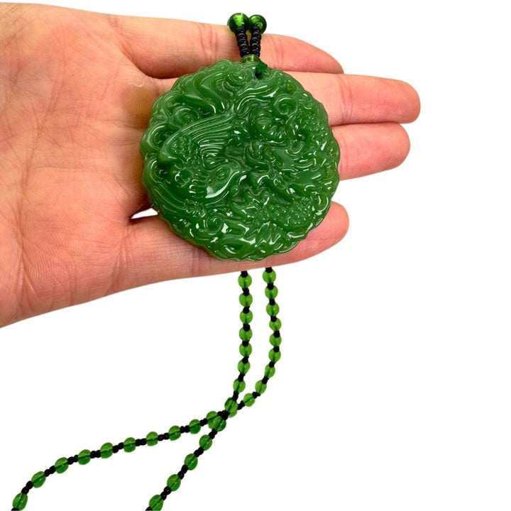 ネックレス | 翡翠の龍と鳳凰ネックレス - ユニセックスジュエリー