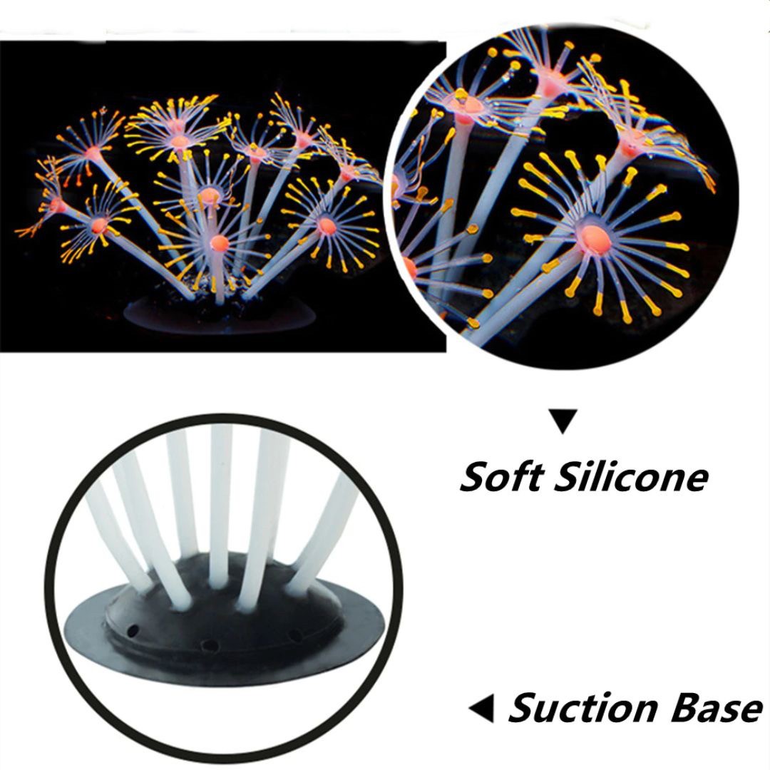 ペットグッズ | シリコン製人工イソギンチャク 水槽用インテリア 6カラー選択可能