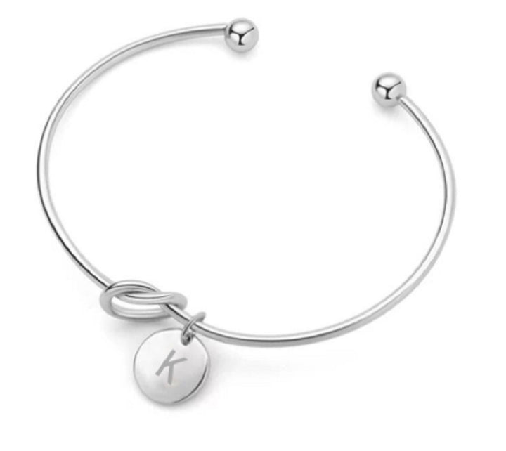 ブレスレット | シルバー イニシャル ノットバングル