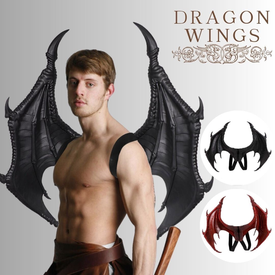 仮装 | ドラゴンの翼 コスプレ 羽根 レッド/ブラック