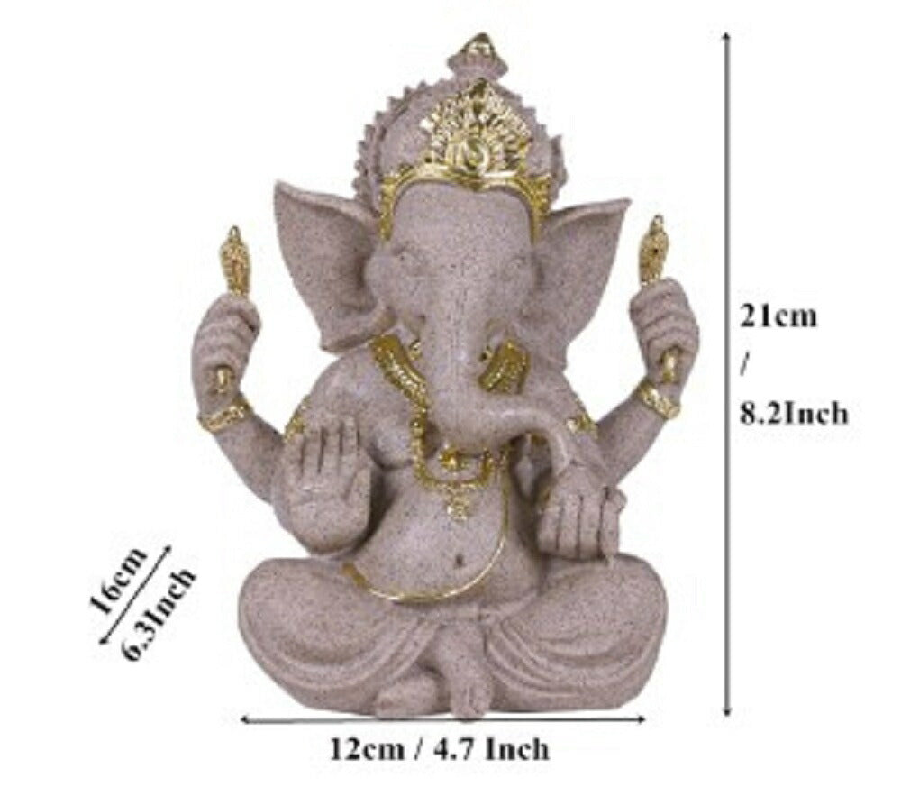 風水 インテリア | ガネーシャ石膏置物 - 開運・厄除けインテリア