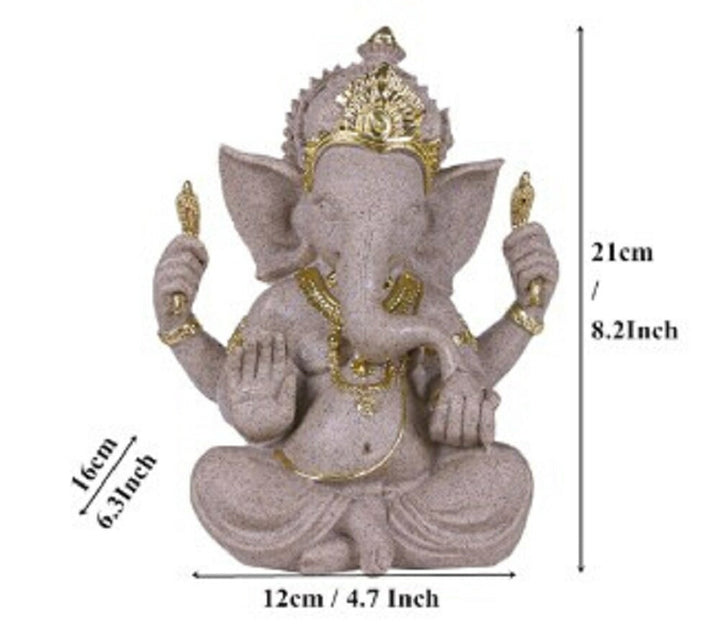 風水 インテリア | ガネーシャ石膏置物 - 開運・厄除けインテリア