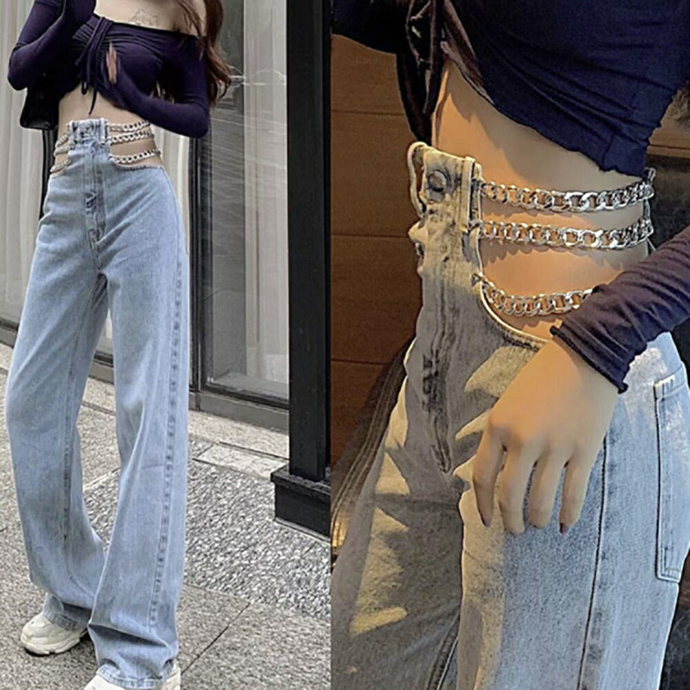 ボトムス | ワイドタイプデニムジーンズ 男女兼用 韓国ファッション