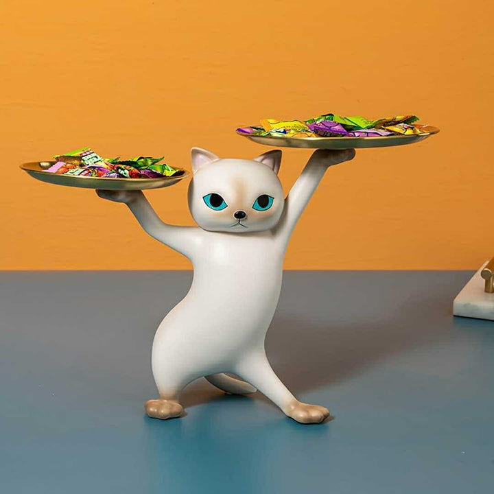 インテリア オブジェ | 猫デザイン ミニサイドテーブル 高さ23cm