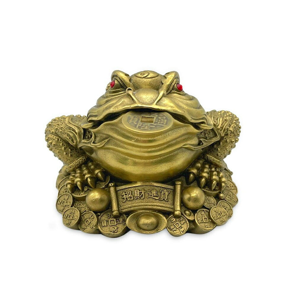 風水 インテリア | 金運アップ古銭カエル置物 - 商売繁盛・開店祝いに最適