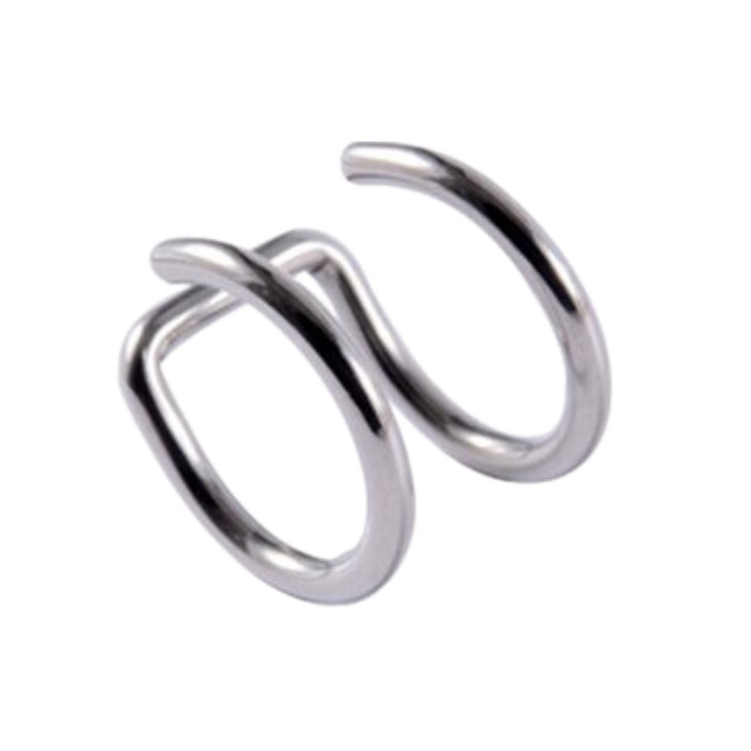 ピアス イヤーカフ | シルバーリップカフリング | ユニセックスHIPHOPアクセサリー