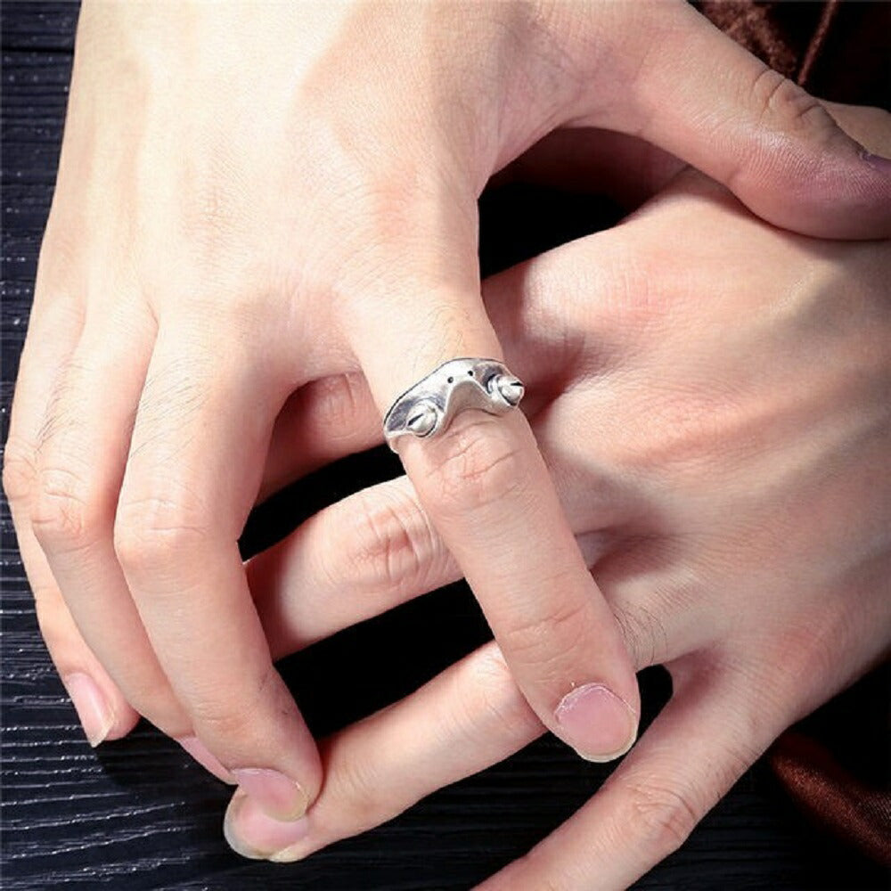 リング | 925 シルバー カエルデザイン フリーサイズリング【メンズ・レディース兼用】