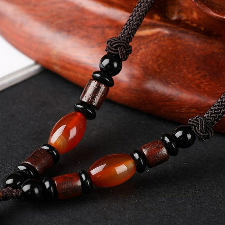 金運 開運 グッズ | 木彫り観音像ネックレス - 縁起物・開運祈願アクセサリー