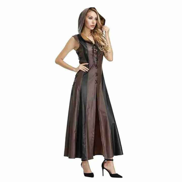 コスプレ小物 | 中世ファンタジー風 コスプレ衣装 フード付きPUレザー