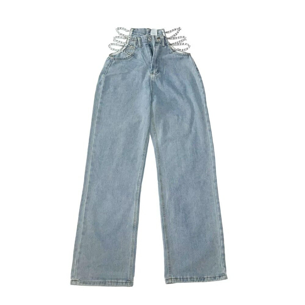 ボトムス | ワイドタイプデニムジーンズ 男女兼用 韓国ファッション