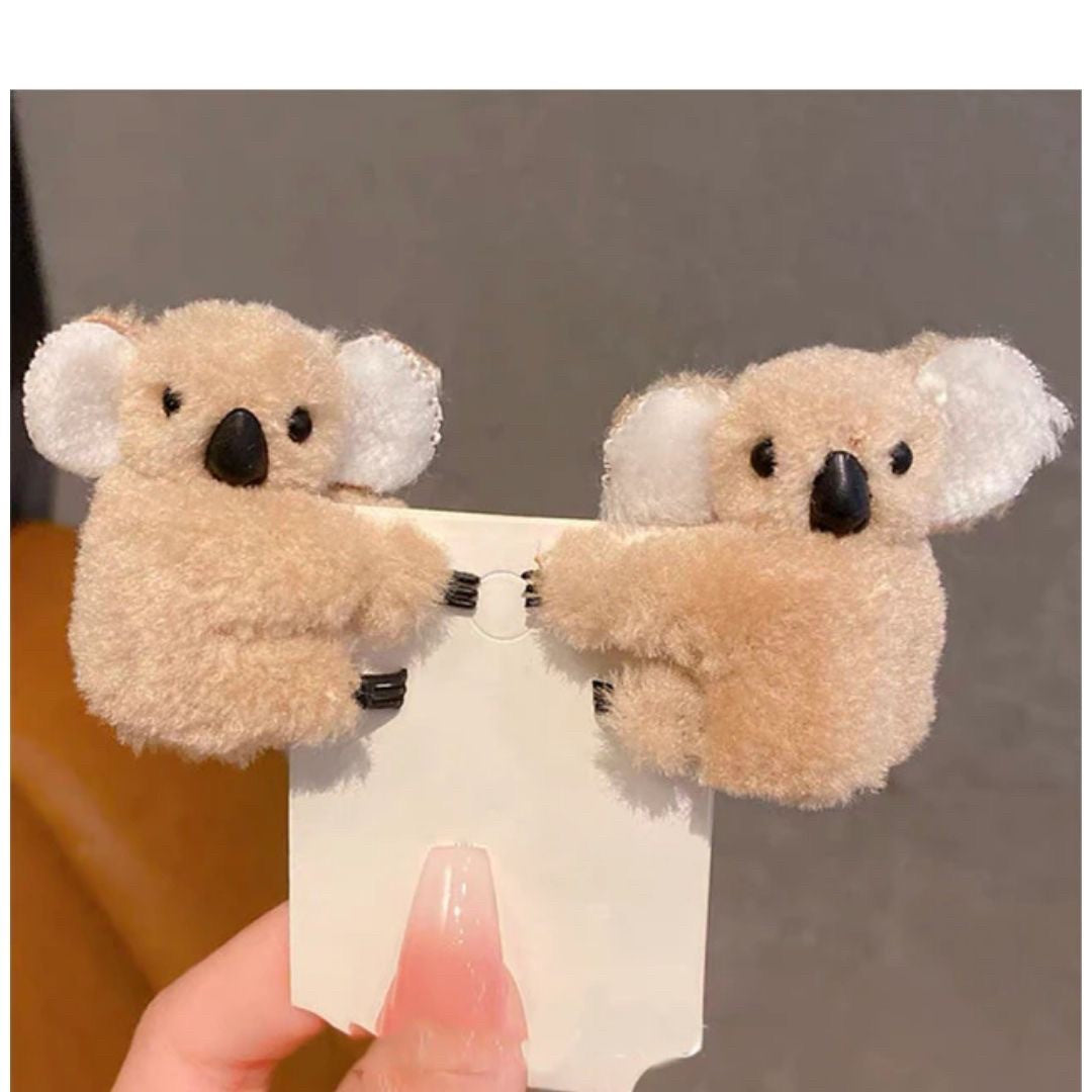 ヘアアクセサリー | コアラ抱きつきヘアクリップ | ナチュラルブラウンorグレー