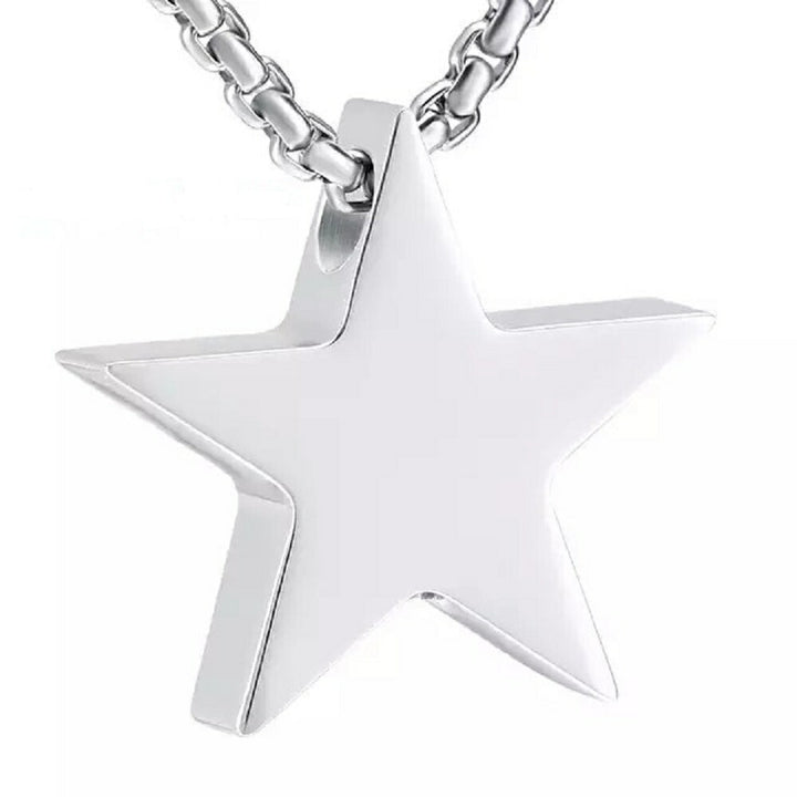 ネックレス | 星型遺骨カプセルネックレス ペット供養用 ステンレス製