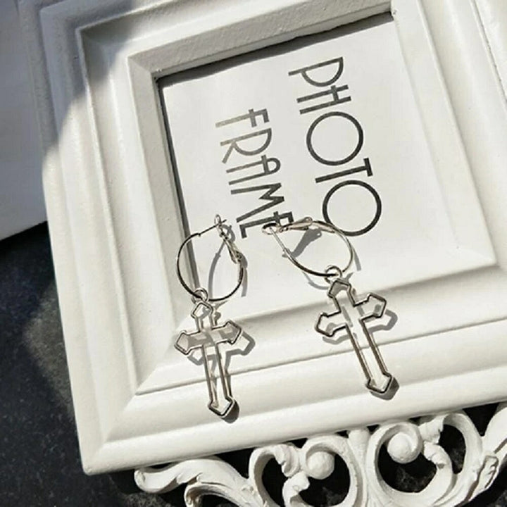 ピアス イヤーカフ | クロスチェーンピアス ２個セット ユニセックス