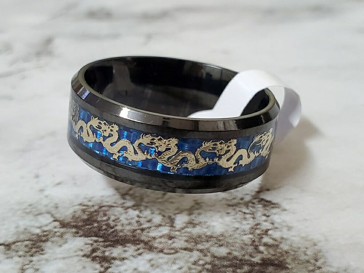 リング | ステンレス龍デザイン指輪 - 風水幸運アクセサリー、フリーサイズ
