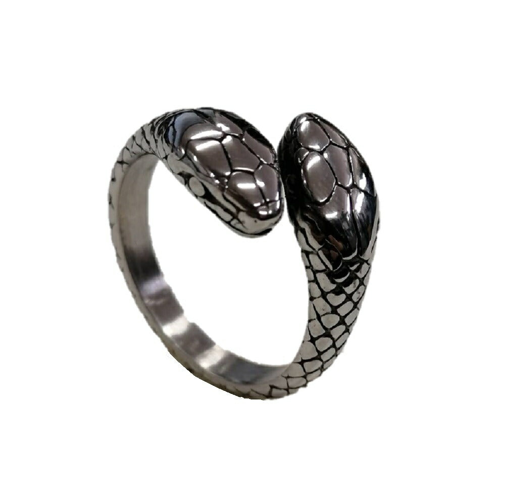 リング | ウロボロス スネークリング シルバーカラー燻し風仕上げ