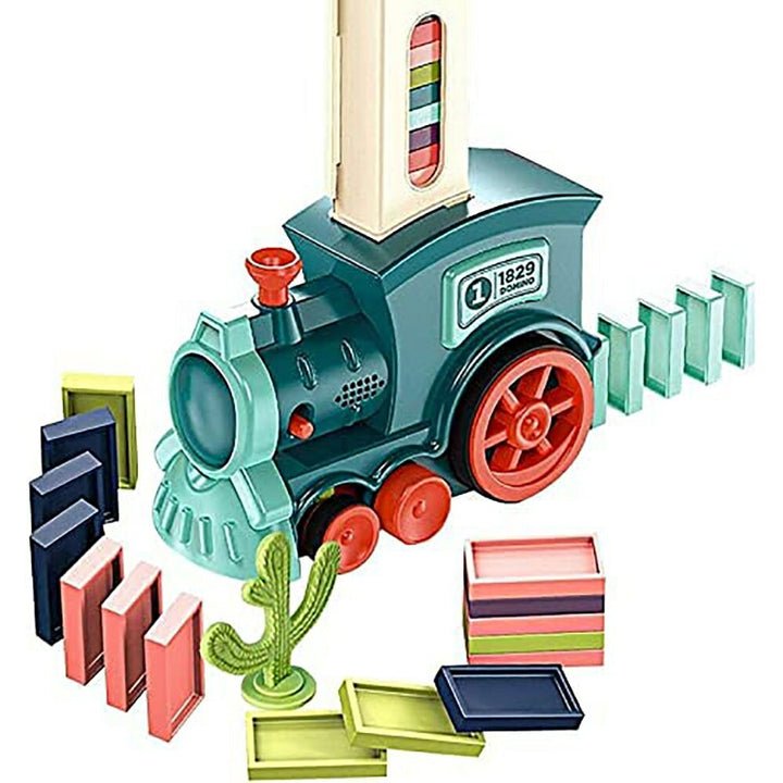 子供 おもちゃ | 自動ドミノトレインセット - 知育玩具60個ブロック