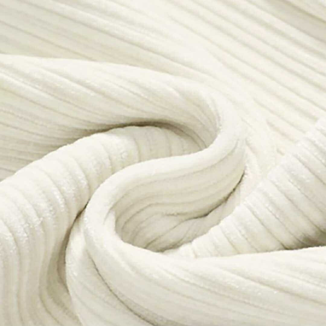 ボトムス 女性 | ホワイトコーデュロイフリースワイドパンツ Mサイズ