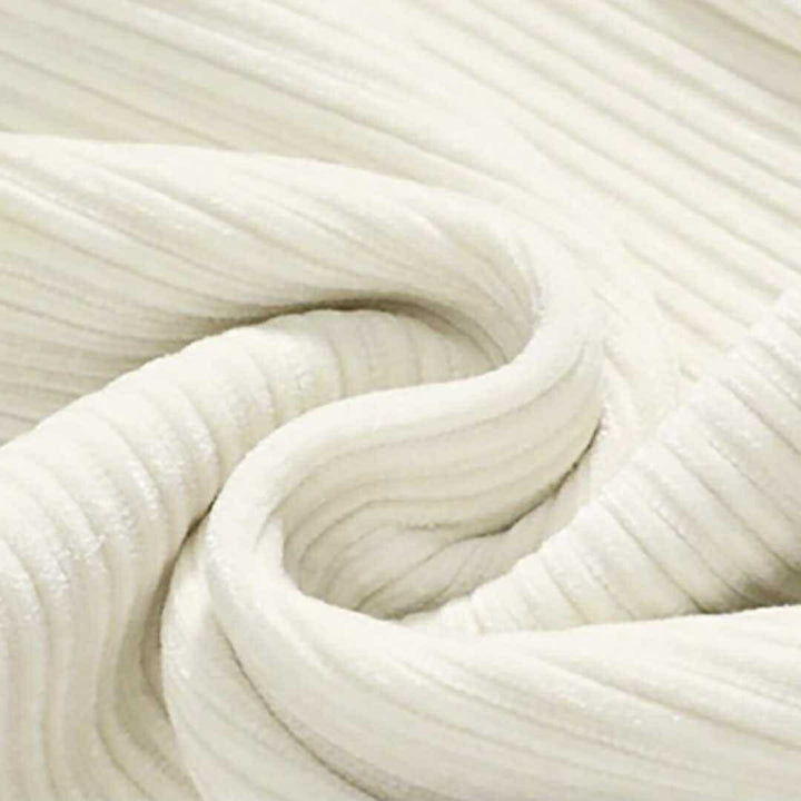 ボトムス 女性 | ホワイトコーデュロイフリースワイドパンツ Mサイズ