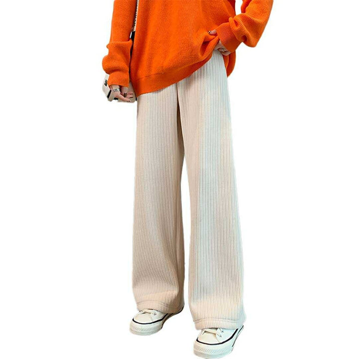 ボトムス 女性 | ホワイトコーデュロイフリースワイドパンツ Mサイズ