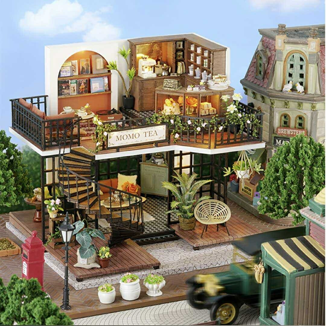 玩具 | イギリス風ティーハウス ミニチュアドールハウスキット DIYセット