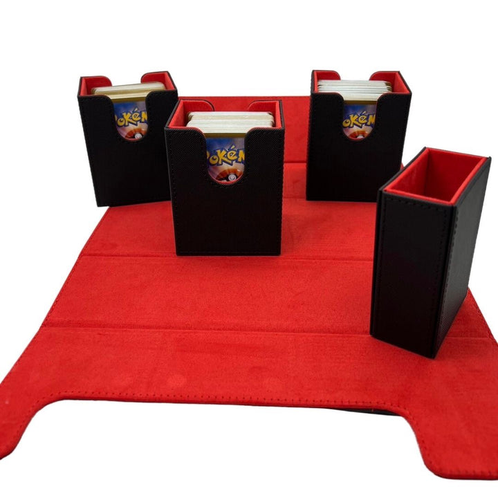 トレカケース | ポケモンカード用ラバーデッキケース：3軍収納＋サイド入れ、全2カラー