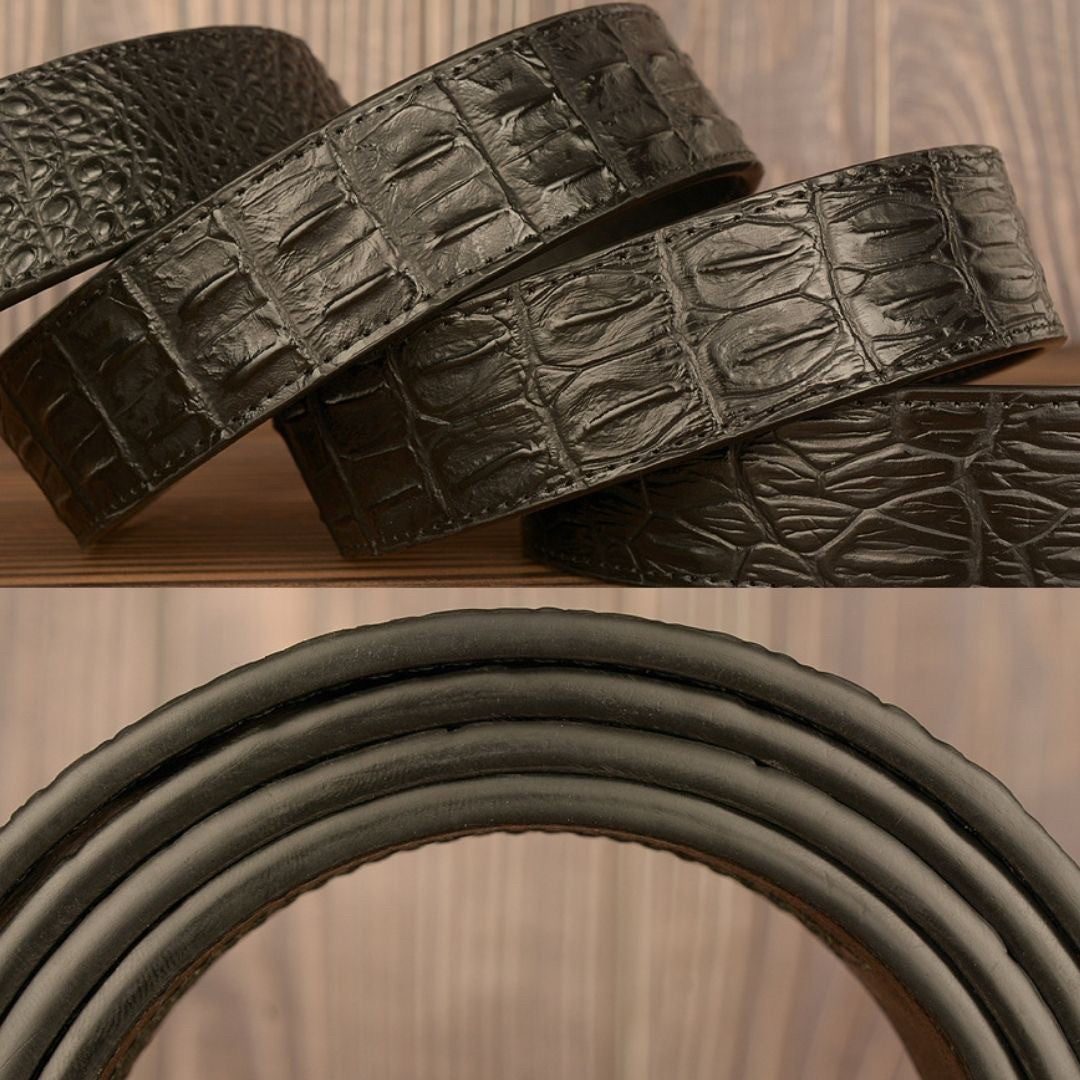 ベルト | ドラゴンデザイン スライド式合金バックル メンズベルト（ゴールド/シルバー、110cm）