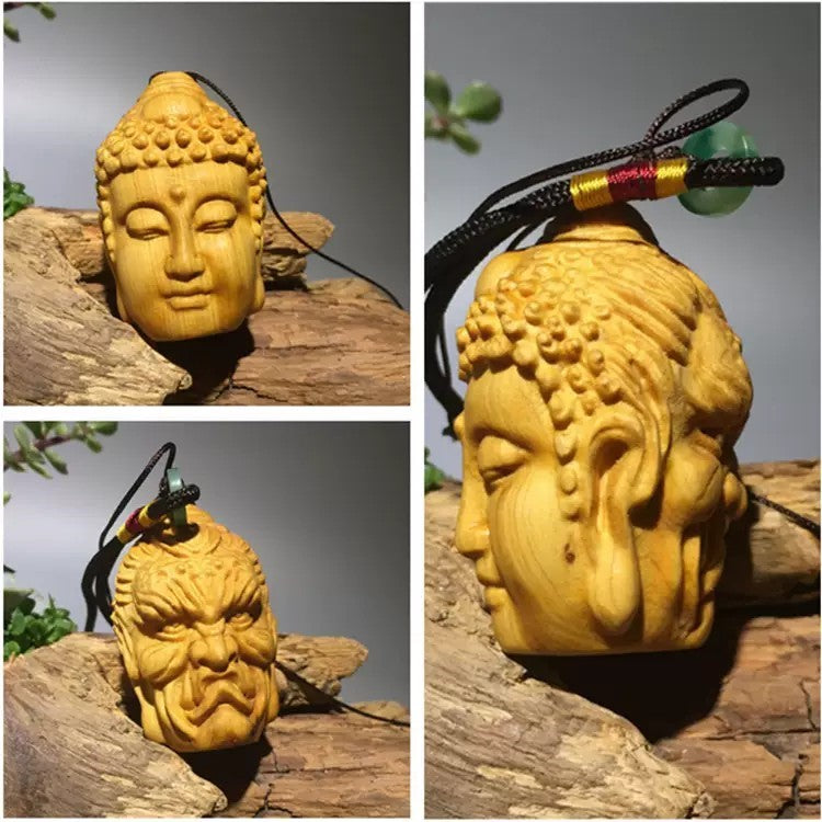 金運 開運 グッズ | 仏魔如来 柘植木彫りペンダントお守り