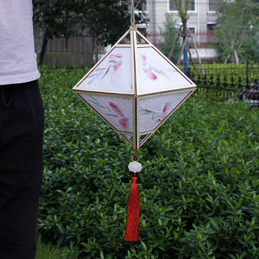 インテリア照明 | 和風LED提灯 - 六角形orひし形浮世絵デザイン