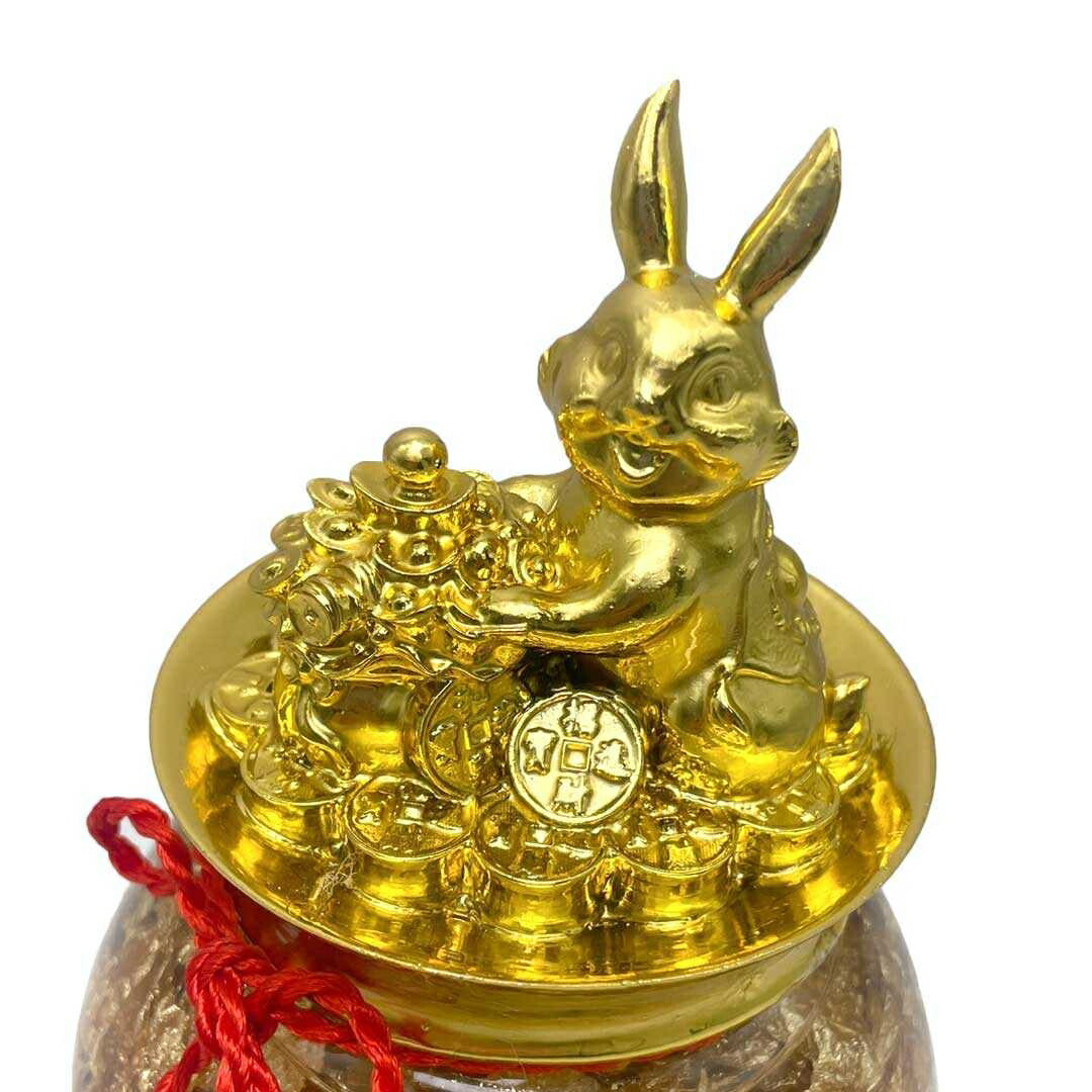 風水 インテリア | ゴールド兎干支置物・福を呼ぶ台座付きインテリア