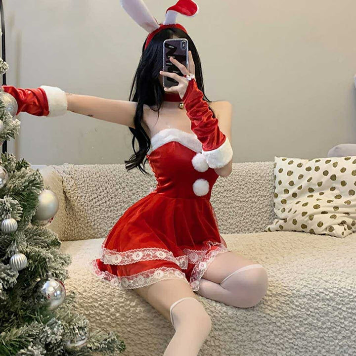 仮装 | クリスマス用バニーサンタコスプレ衣類【選べる2カラー】